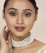 Aheli choker necklace with stud earrings gift for women traditional jewellery set
