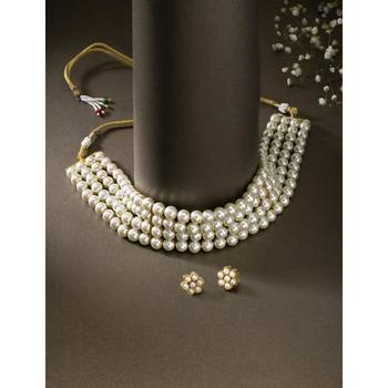 Aheli choker necklace with stud earrings gift for women traditional jewellery set 2