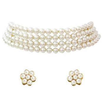 Aheli choker necklace with stud earrings gift for women traditional jewellery set 3