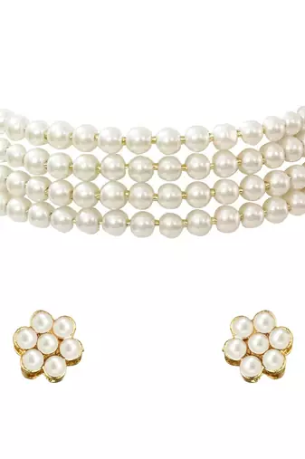 Aheli choker necklace with stud earrings gift for women traditional jewellery set