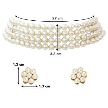 Aheli choker necklace with stud earrings gift for women traditional jewellery set 4