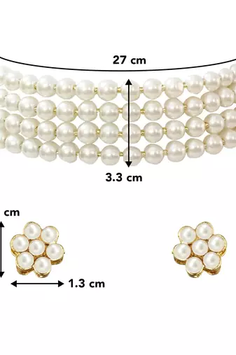 Aheli choker necklace with stud earrings gift for women traditional jewellery set