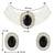 Aheli black stone beaded adjustable necklace jewellery set for women