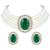 Aheli green stone beaded adjustable necklace jewellery set for women girls