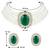 Aheli green stone beaded adjustable necklace jewellery set for women girls