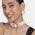 Aheli white stone beaded adjustable necklace jewellery set for women