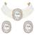 Aheli white stone beaded adjustable necklace jewellery set for women