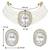 Aheli white stone beaded adjustable necklace jewellery set for women