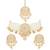 Aheli gold-plated & white kundan & pearls studed multistrand choker jewellery set