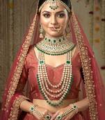 Aheli traditional kundan choker earrings maang tikka hathphool dulhan bridal jewellery set