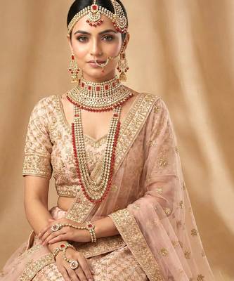 Aheli ethnic traditional kundan dulhan bridal jewellery set with choker earrings maang tikka hathphool set for women 1