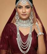 Aheli traditional kundan dulhan bridal jewellery set with choker earrings maang tikka hathphool gift for women
