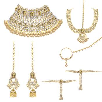 Aheli jodha akbar style choker necklace bridal jewellery set gift for women 3