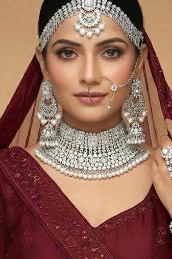 Aheli jodha akbar style choker necklace bridal jewellery set gift for women