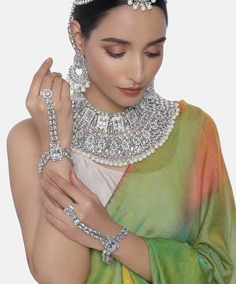 Aheli jodha akbar style choker necklace bridal jewellery set gift for women 2