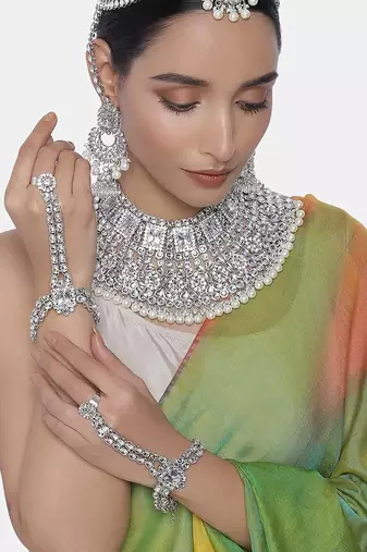 Aheli jodha akbar style choker necklace bridal jewellery set gift for women