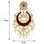 Aheli gold plated brass traditional jewellery kundan pearl golden maroon chandbali earrings gift for women girls