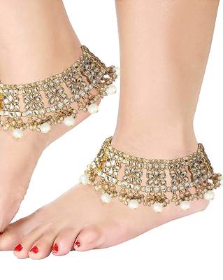 Aheli bridal kundan pearl anklet payal ethnic indian traditional jewellery for women 1