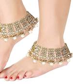 Aheli bridal kundan pearl anklet payal ethnic indian traditional jewellery for women
