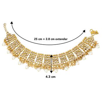 Aheli bridal kundan pearl anklet payal ethnic indian traditional jewellery for women 4