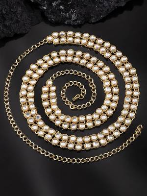 Aheli traditional adjustable kundan waist belt kamar bandh belly chain jewellery gift for women 1