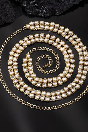 Aheli traditional adjustable kundan waist belt kamar bandh belly chain jewellery gift for women