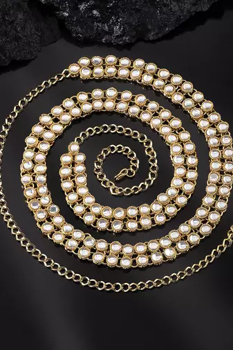 Aheli traditional adjustable kundan waist belt kamar bandh belly chain jewellery gift for women