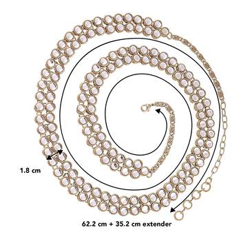 Aheli traditional adjustable kundan waist belt kamar bandh belly chain jewellery gift for women 4