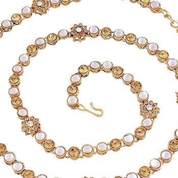 Aheli traditional kundan waist belt kamarband belly chain for women 2