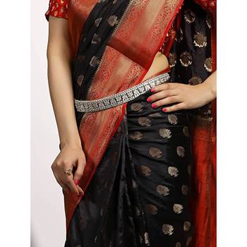 Aheli kundan white waist belt kamar bandh belly chain traditional jewellery gift for women 1