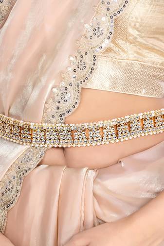 Aheli traditional jewellery kundan white waist belt kamar bandh belly chain jewellery ethnic gift for women