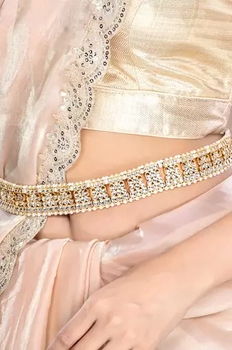Aheli traditional jewellery kundan white waist belt kamar bandh belly chain jewellery ethnic gift for women