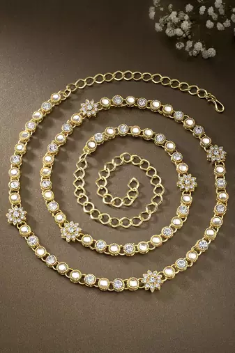 Aheli traditional jewellery kundan waist belt kamar bandh belly chain for women