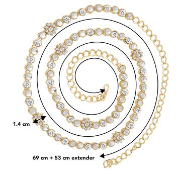 Aheli traditional jewellery kundan waist belt kamar bandh belly chain for women 4