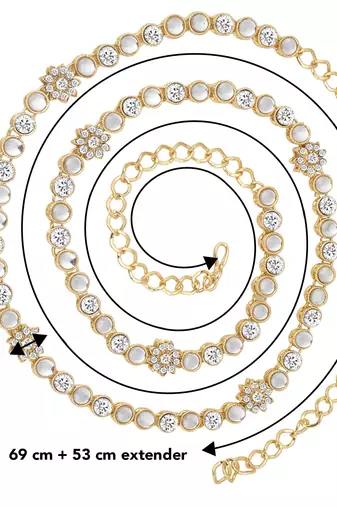 Aheli traditional jewellery kundan waist belt kamar bandh belly chain for women