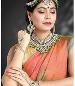 Aheli jodha akbar green bridal choker necklace traditional dulhan jewellery set gift for women