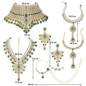 Aheli jodha akbar green bridal choker necklace traditional dulhan jewellery set gift for women 4