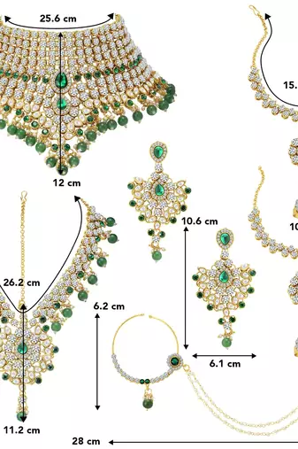 Aheli jodha akbar green bridal choker necklace traditional dulhan jewellery set gift for women