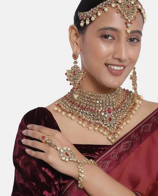 Aheli jodha akbar bridal choker necklace traditional jewellery set for womens 1