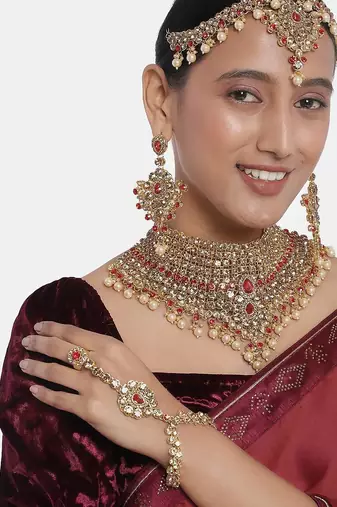 Aheli jodha akbar bridal choker necklace traditional jewellery set for womens