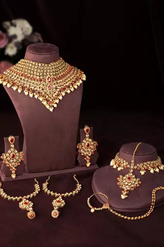 Aheli jodha akbar bridal choker necklace traditional jewellery set for womens