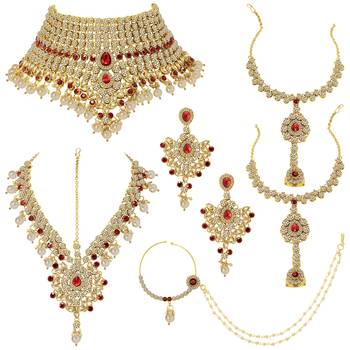 Aheli jodha akbar bridal choker necklace traditional jewellery set for womens 3