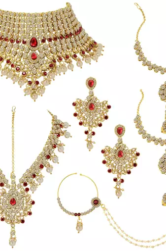 Aheli jodha akbar bridal choker necklace traditional jewellery set for womens