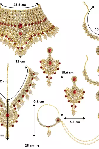 Aheli jodha akbar bridal choker necklace traditional jewellery set for womens