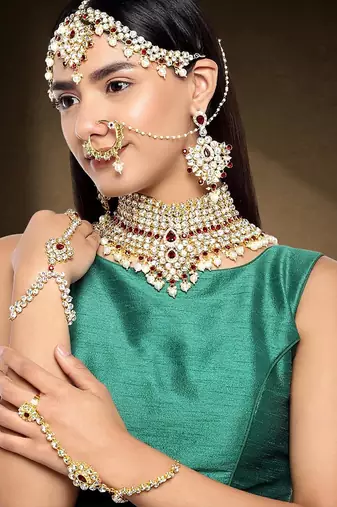 Aheli jodha akbar bridal choker necklace traditional jewellery set for women girls