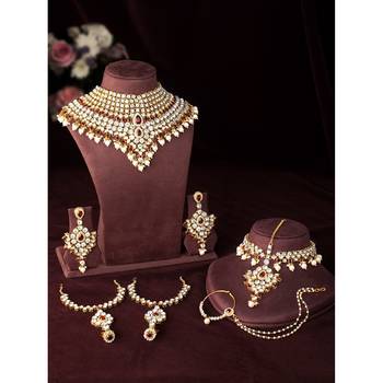 Aheli jodha akbar bridal choker necklace traditional jewellery set for women girls 2