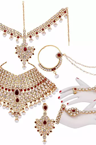 Aheli jodha akbar bridal choker necklace traditional jewellery set for women girls