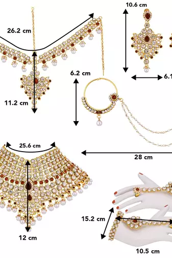 Aheli jodha akbar bridal choker necklace traditional jewellery set for women girls