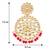 Aheli traditional jewellery 18k gold plated brass kundan bead pink chandbali earrings for women