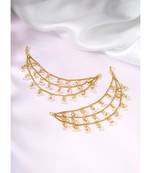Aheli traditional jewellery pearl layered hair chain accessories with hook for women